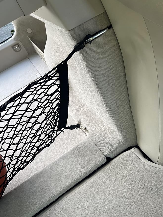 Back Seat Style Automotive Elastic Trunk Mesh Cargo Net for Mercedes-Benz EQS 2022-2025- Premium Trunk Organizers and Storage - Luggage Net for Sedan - Best Car Organizer for Mercedes-Benz EQS