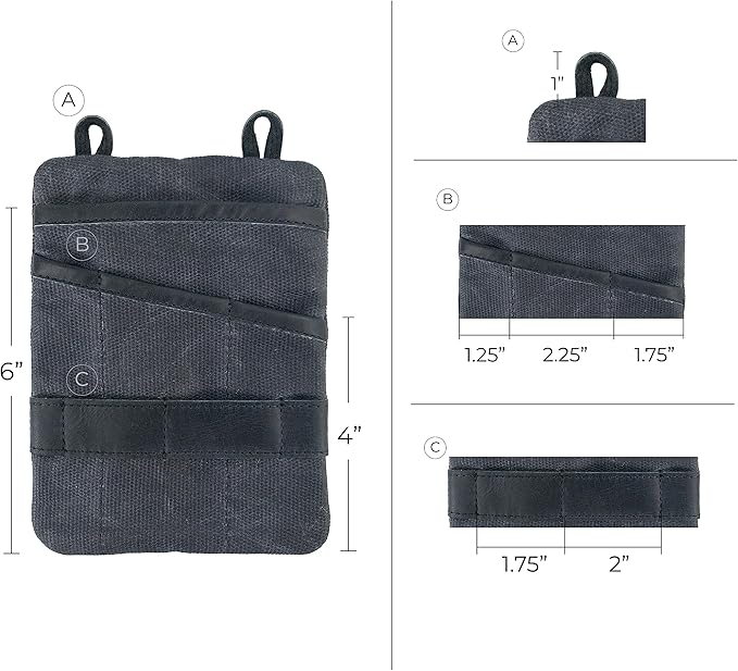 Hide & Drink, Multi-Tool Pocket Pouch XL, Compact Multipurpose EDC Zippered Bag, Mini Camping Tool Case, Knife Holster, Handmade Slim Organizer