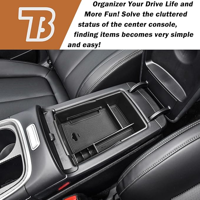 TACORBO Center Console Organizer Compatible with Hyundai Santa Fe 2021 2022 2023 & Santa Fe SEL 2022 2023 Accessories Armrest Secondary Storage Box, ABS Insert Glove Box Tray, Black