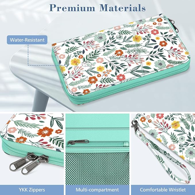 Fintie Family Passport Holder Wallet, RFID Blocking Travel Document Organizer Clutch Bag Credit Cards Case Cover for Women Men