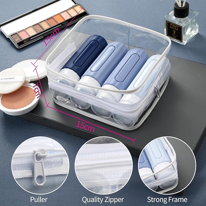 Mrsdry 16 Pack Travel Bottles for Toiletries, Leakproof Travel Containers for Toiletries, TSA Approved Silicone Travel Accessories Squeezable Refillable 3oz for Shampoo Conditioner Lotion