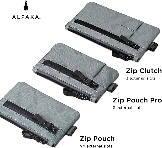 ALPAKA Zip Pouch Pro - Minimalist Zipper Wallet - with RFID Blocking ID Card Holder Wallet with Zipper for Men with Multi-tool Slot