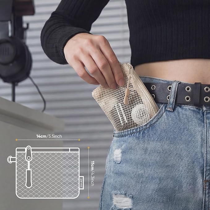 VULKIT Coin Purse Pack of 2 Zipper Wallet Change Purse Slim Travel Pouch Multifunctional Pouch Bag Everyday Carry