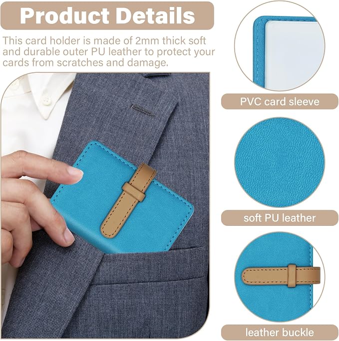Credit Card Holder with 26 Suitable Slot, ID Card Case PU Leather Wallet for Women Men Business Organiser Pocket (Blue)