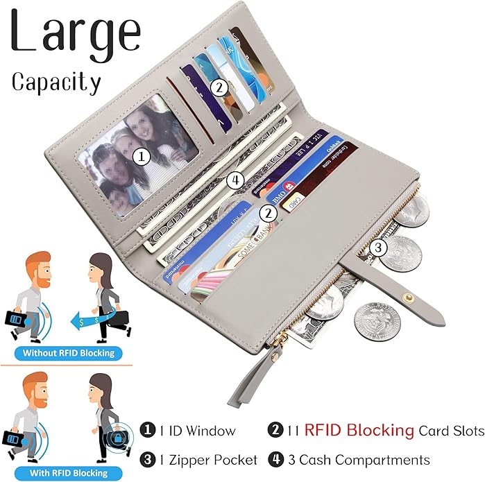 KUKOO Small Crossbody Bag Cell Phone Purse Wallet with Credit Card Slots for Women