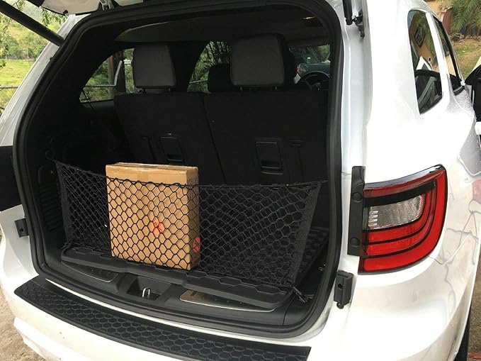 Trunk Organizer Cargo Net for Dodge Durango 2011–2025 – Envelope Style Cargo Net for SUV – Premium Mesh Elastic Car Trunk Organizer Vehicle Carrier Storage – Compatible with Durango