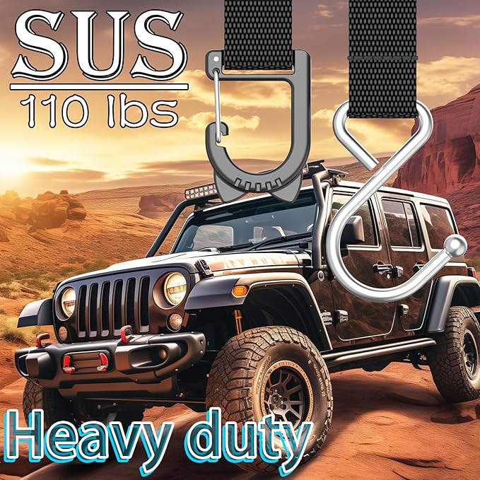 Car Purse Hook Holder, Car Hooks for Headrest, S-Shaped Heavy-Duty (100 LBS Load) Metal Hooks, Baseball Bag Hook for Fence, 2 Packs.