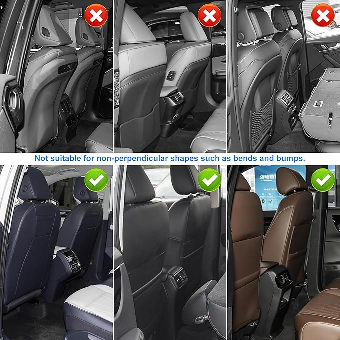 Back Seat Protector 2 Pack Fit for Ford Explorer Car Kick Mats for Kids Upgraded Version with Storage Organizer Waterproof Dirt Proof Faux Leather Auto Accessories (Black)