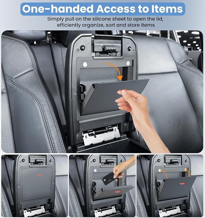 Sinvanho Center Console Organizer for 2024 2025 Toyota Tacoma (4th Gen), Magnetic Hidden Armrest Storage Box, Center Console Tray & Glove Box Organizer, Tacoma Interior Accessories Set 3PCS
