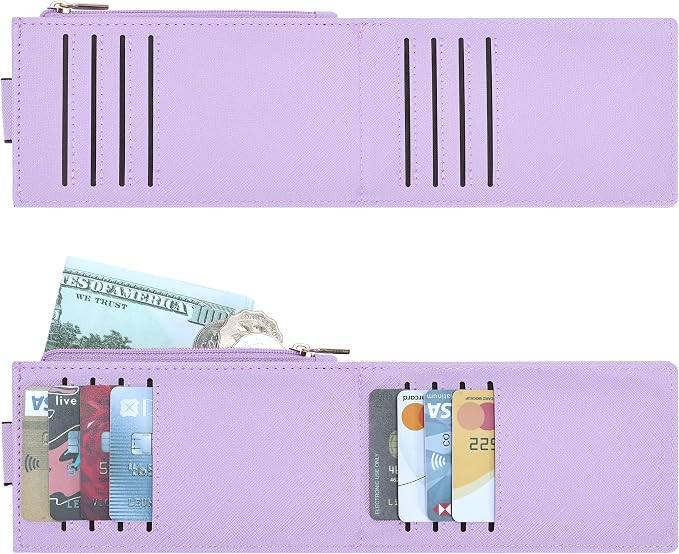 Chelmon Womens Wallet Slim RFID Blocking Bifold Multi Card Case Wallet with Zipper Pocket (Light Purple)