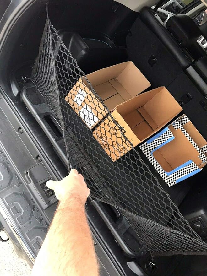 Rear Trunk Organizer Cargo Net for Toyota 4Runner 2003-2023 - Envelope Style Cargo Net for SUV-Premium Mesh Elastic Car Trunk Organizer Vehicle Carrier Storage–Compatible with 4Runner