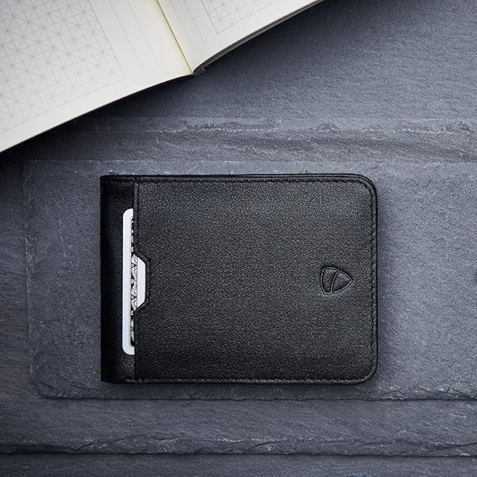 Vaultskin MANHATTAN Slim RFID Blocking Bifold Leather Wallet for Men - Men’s Leather Wallet, Front Pocket Minimalist Card Holder, Holds 9 Cards and Cash, Premium Italian Leather
