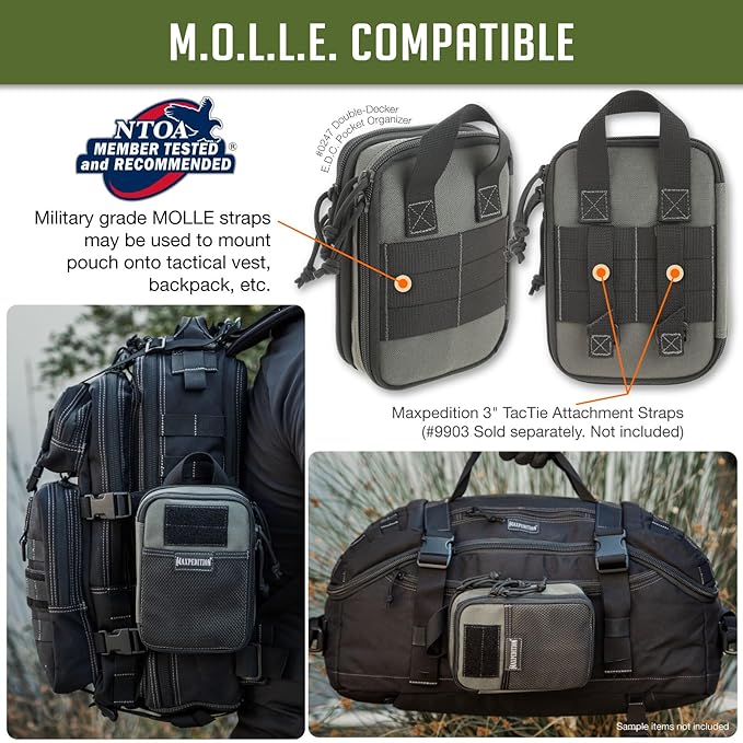 MAXPEDITION Double-Decker Pocket Organizer, Tactical Tool Pouch for Organization, EDC Pouch for Everyday Carry