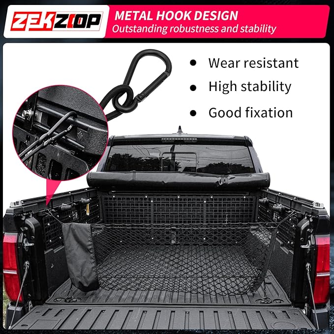 Cargo Net Compatible with 2024 2025 2026 Toyota Tacoma Envelope Style Truck Storage Net Dense Mesh with Free Storage Bags for 2025 Tacoma Exterior Accessories (4.1'×1.5')