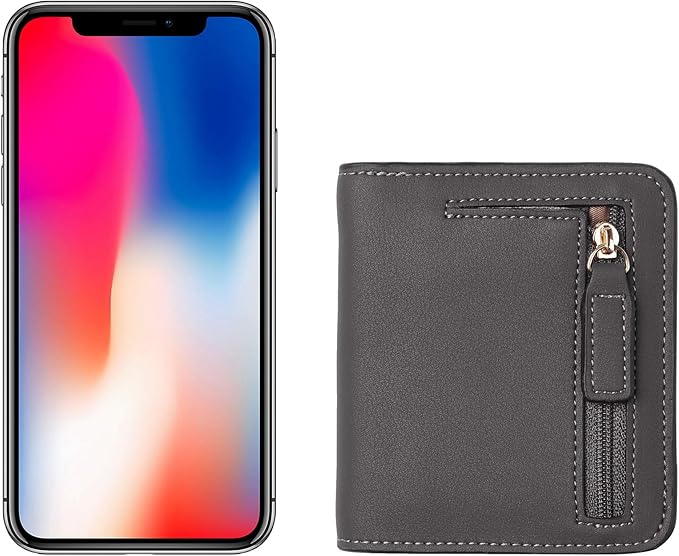 Toughergun Women’s Small Slim Leather Wallet with RFID Protection, Compact Bifold Mini Purse with Clear ID Window