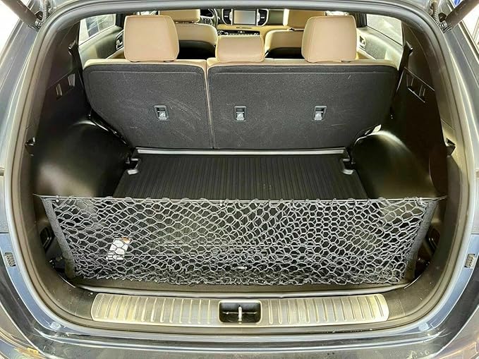 Trunk Organizer Cargo Net for KIA SPORTAGE 2017-2026 – Envelope Style Cargo Net for SUV – Premium Mesh Elastic Car Trunk Organizer Vehicle Carrier Storage – Compatible with Sportage