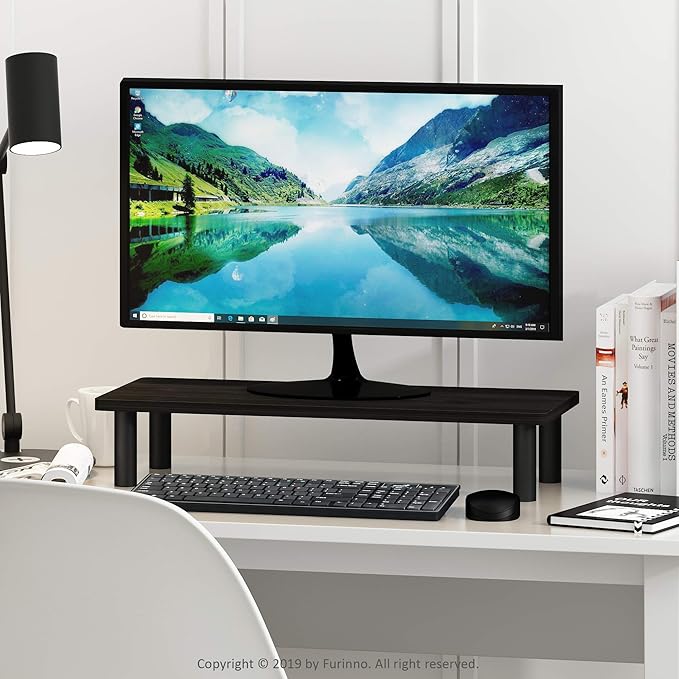 Furinno Turn-N-Tube Monitor Riser Stand, Espresso/Black