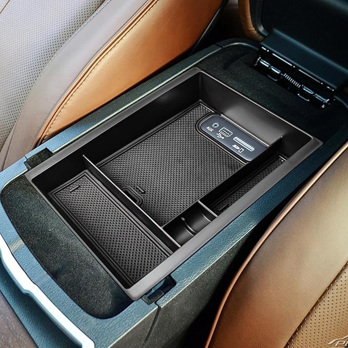 HGWEI Center Console Organizer Compatible with Dodge Charger/Chrysler 300C 2011-2023 Armrest Storage Box Secondary Insert Tray Interior Accessories, Black