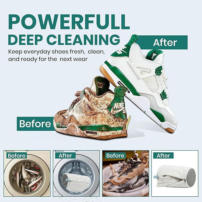 2 Pack Heavy Duty Shoe Wash Bags, 440g Reusable Sneaker Laundry Bags with Durable Zipper for Sneakers, Slippers & Boots – New2026