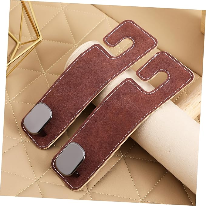 SOLUSTRE 2pcs Heavy-duty Metal Car Hooks for Headrest Purse Hanger Car Interior Accessories Easy Setup Stylish Organizer