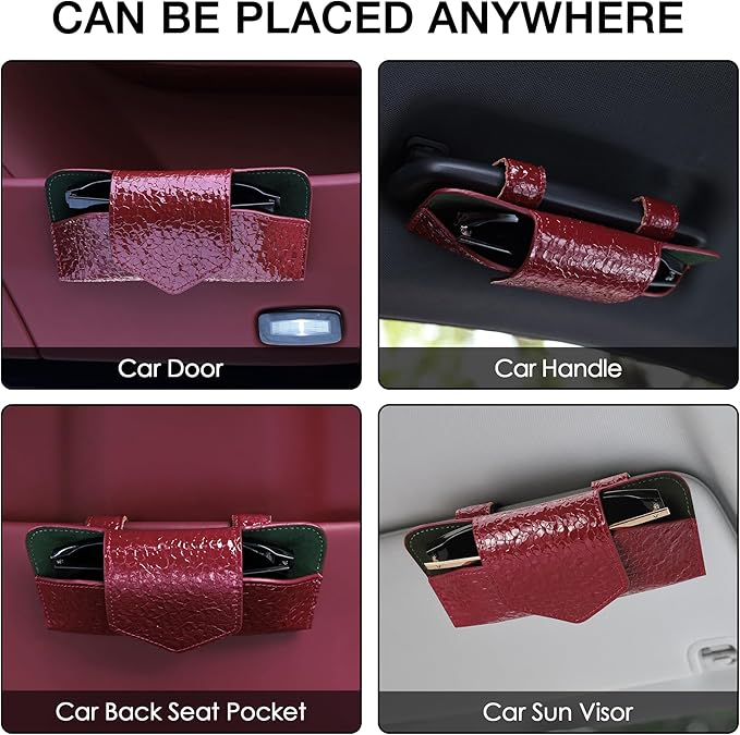 COOLYOUTH Sunglass Holder for Car Visor Car Sunglass Holder Glasses Holder with Clip Car Accessories for Women Men