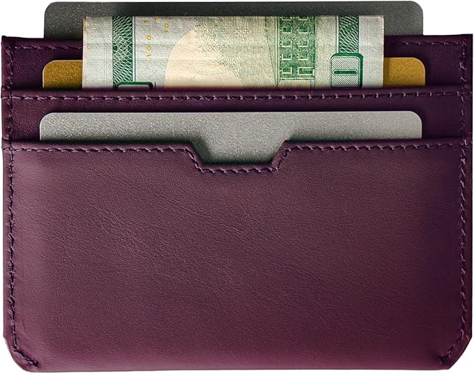Vaultskin MOORGATE Slim Card Holder – Minimalist Leather Wallet with RFID Blocking, Front Pocket Credit Card Case for Men & Women