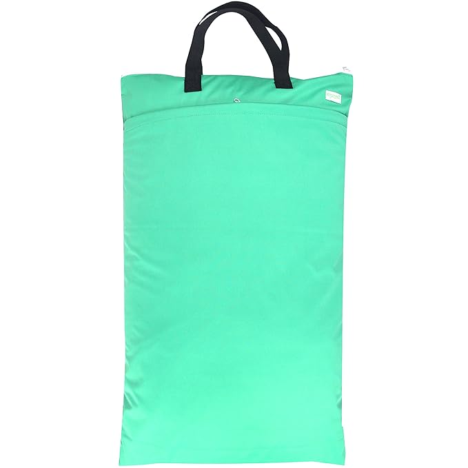 wegreeco Reusable Hanging Wet Dry Cloth Diaper Bag (Jade, Camellia)