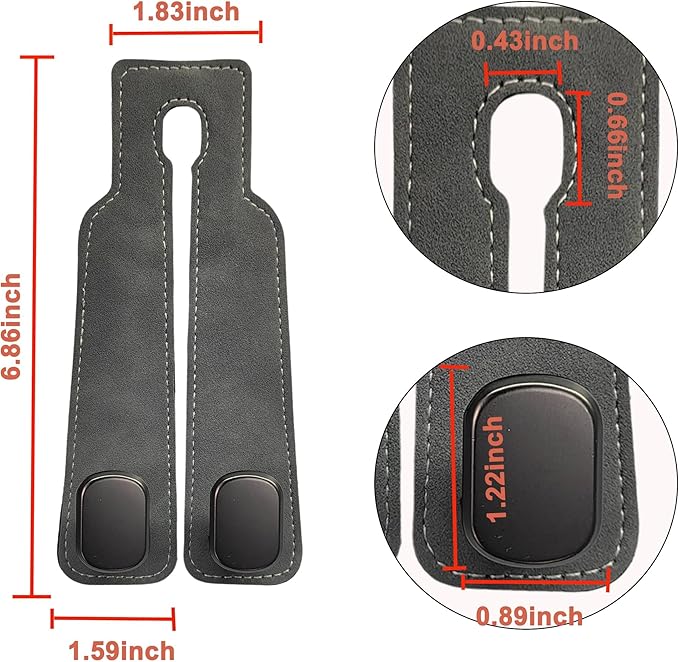 2 Pieces Car Headrest Hangers for GMC Yukon 2022-2025 Suede Zinc Alloy Seat Back Hooks Hidden Storage Organizer Heavy Duty Auto Accessories,Brown