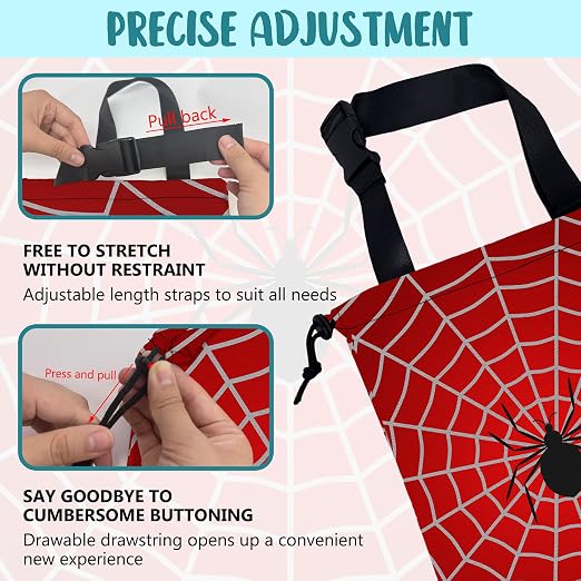 Car Garbage Bag Spider on Spider Web Drawstring Car Trash Bag Hanging for Back Seat with Adjustable Buckle Canvas Vehicle Trash Can Easy-to-Install