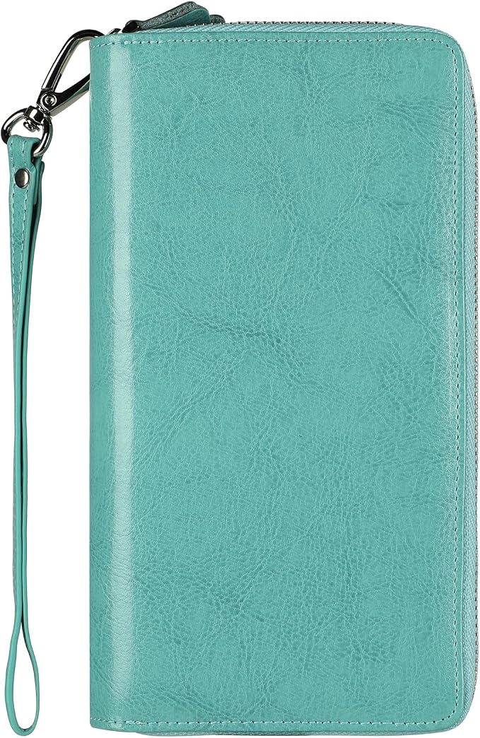 Lavemi Small Compact Women Wallet RFID Blocking Genuine Leather Bifold Purse with ID Windows