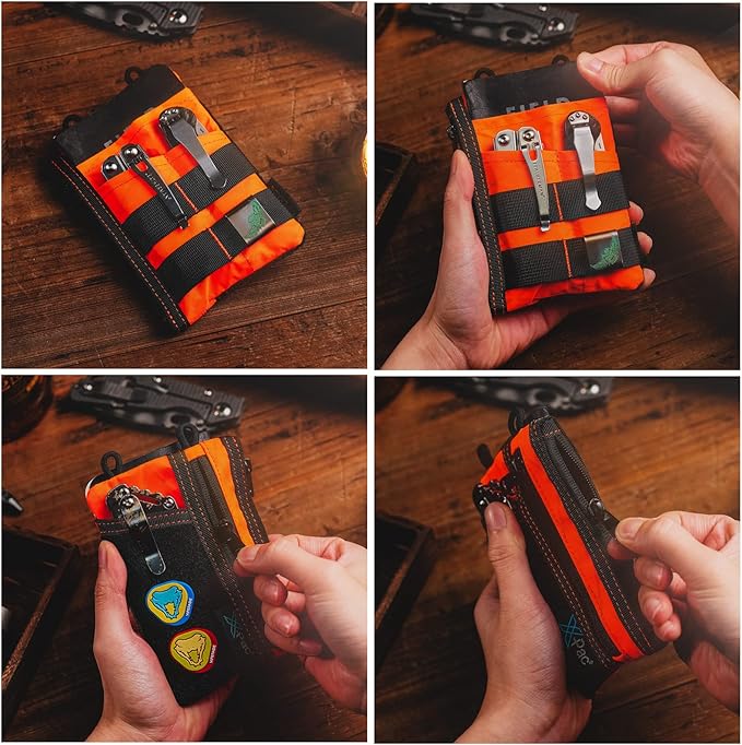 VIPERADE VE18 EDC Pouch, Pocket Organizer for Men, EDC Pocket Organizer, 3 Slots with 2 Zipper Pockets, Multitool Pouch
