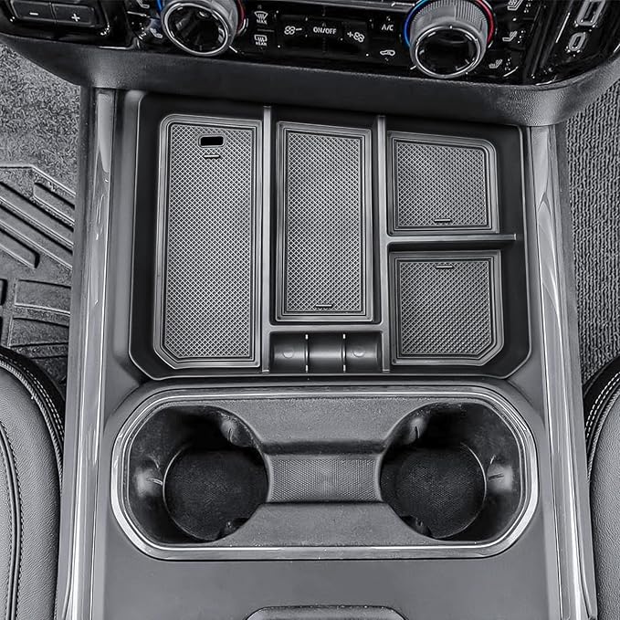 HGWEI Center Console Organizer Compatible with 2024-2026 Chevy Silverado 2500 HD/3500HD Interior Accessories, Armrest Compartment Divider Insert Storage Tray (Fit Full Console w/Bucket Seats Only)