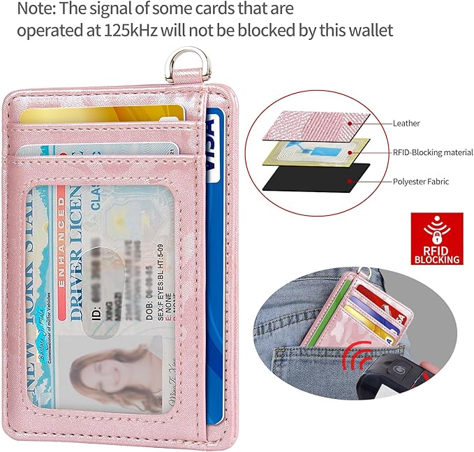 EcoVision Slim Minimalist Front Pocket Wallet, RFID Blocking Credit Card Holder Wallet with Detachable D-Shackle for Men Women