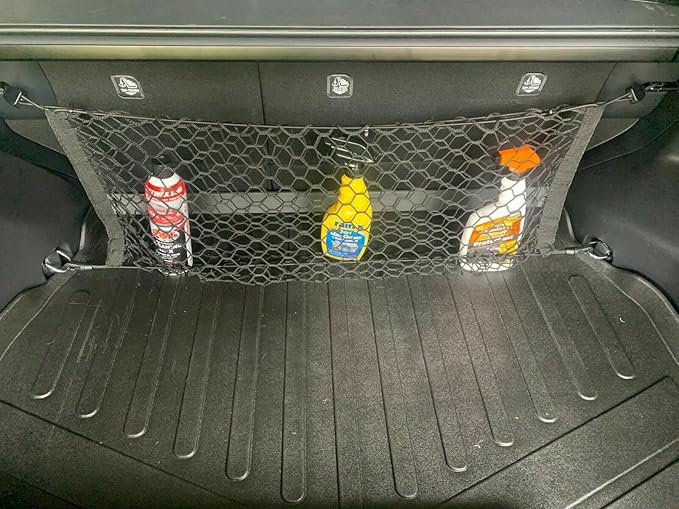 Trunk Organizer Cargo Net for Toyota RAV4 2019–2025 – Envelope Style Cargo Net for SUV – Premium Mesh Elastic Car Trunk Organizer Vehicle Carrier Storage – Compatible with RAV4