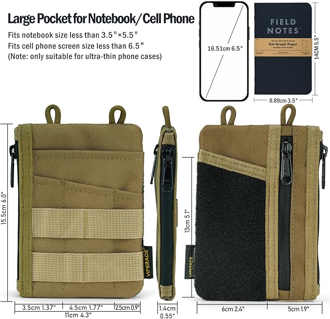 VIPERADE VE16 EDC Pouch, EDC Organizer for Men - Pocket Organizer Multitool Pouch Wallet for EDC Gears
