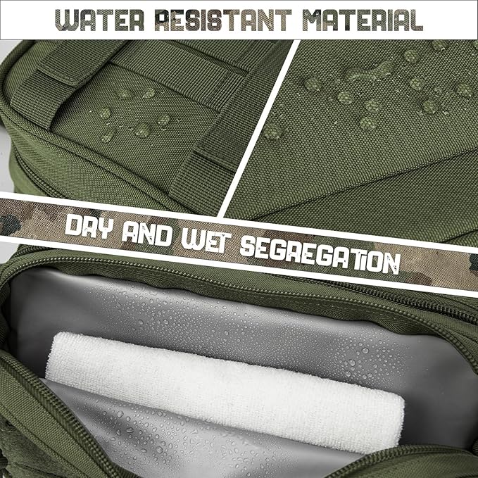 Toiletry Bag for Men - Tactical Hanging Toiletry Bag Small Foldable Shower Bathroom Organizer for Traveling/Cosmetics/Shaving (Khaki Bag)