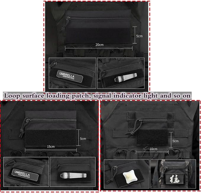 Utility Tactical Zipper Pouch with Hook Plate Small Carrying Kit Tool Pouch as Coin Purse Keychain, Case Wallet