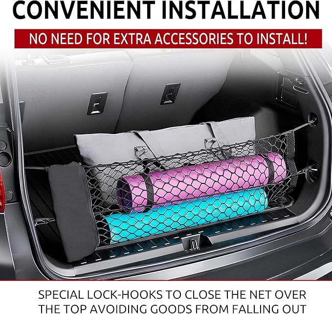 Envelope Style Automotive Elastic Trunk Mesh Cargo Net for Chevrolet Equinox 2018-2026 - Trunk Organizer and Storage - Cargo Net for SUV- Vehicle Carrier Organizer for Chevrolet Equinox