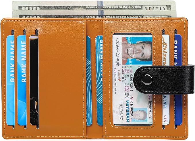 FALAN MULE Wallet for Men Leather RFID Blocking Bifold Credit Card Holder with ID Window