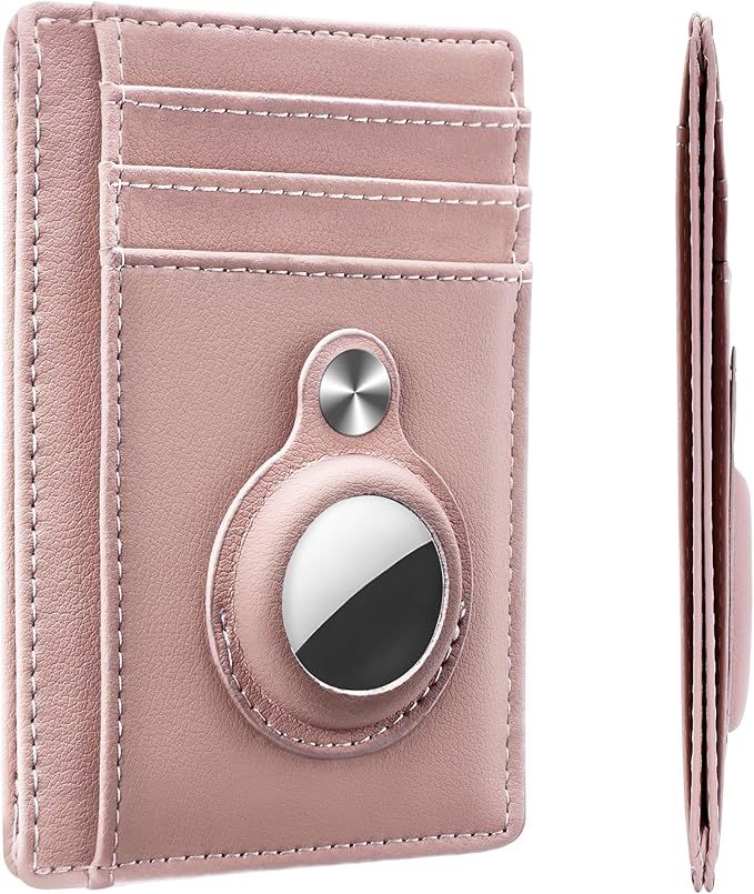 Hawanik Slim Minimalist Front Pocket Air Tag Wallet, RFID Blocking Card Holder Wallet with Airtag Holder