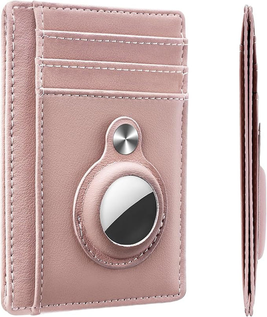 Hawanik Slim Minimalist Front Pocket Air Tag Wallet, RFID Blocking Card Holder Wallet with Airtag Holder