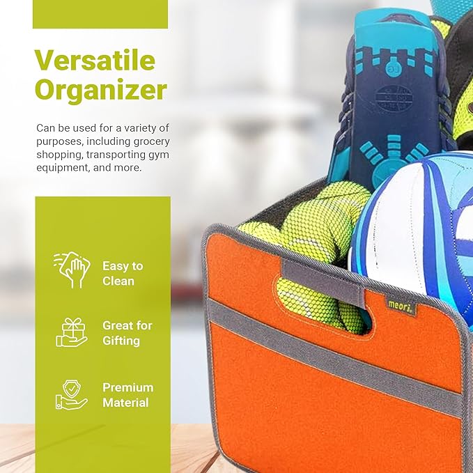 meori A100022 Foldable Box Classic Large Tangerine Orange Collapsible Organize Storage Carry Moving Collection Laundry Toys Records Books