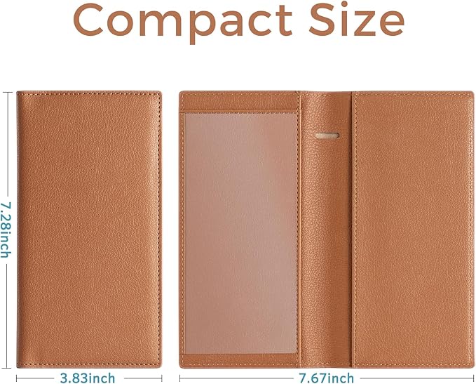 CoBak Premium Leather Checkbook Cover - RFID Blocking, Classic Design, Slim & Durable - Perfect for Personal & Business Checks