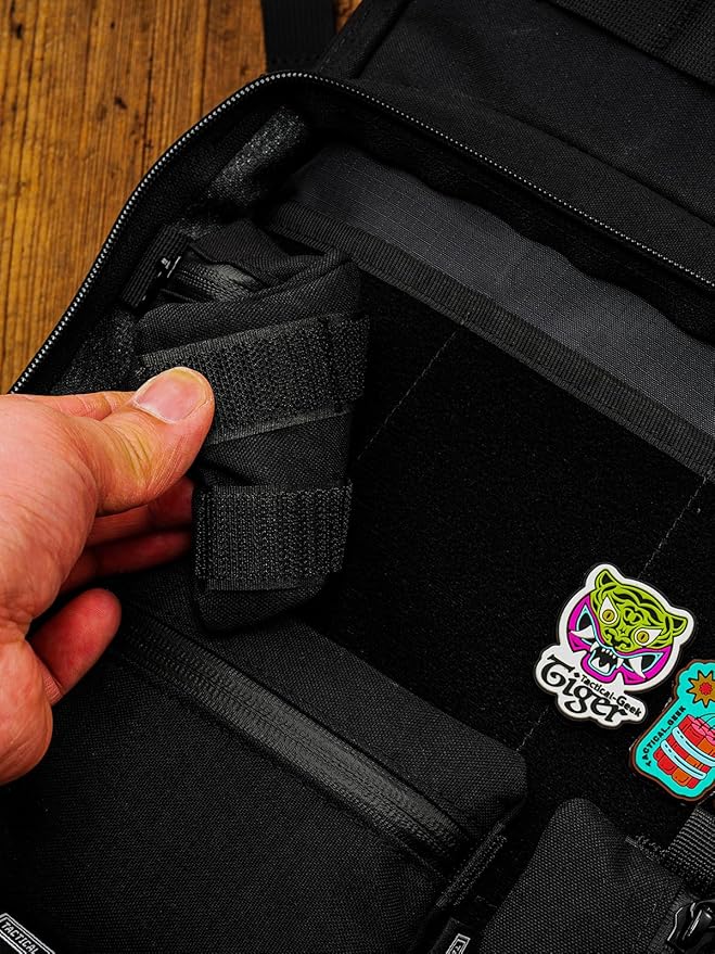 TACTICAL GEEK Storage A5 EDC Storage Pouch Set, Molle EDC Gadget Pouch, Multi-Functional Utility Small Tool Pocket for Daily Carry (Black/CR)