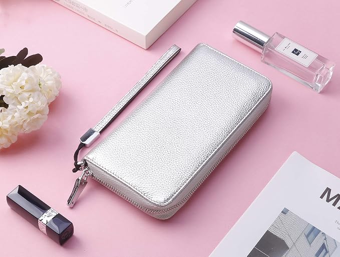 Lavemi Small Compact Women Wallet RFID Blocking Genuine Leather Bifold Purse with ID Windows