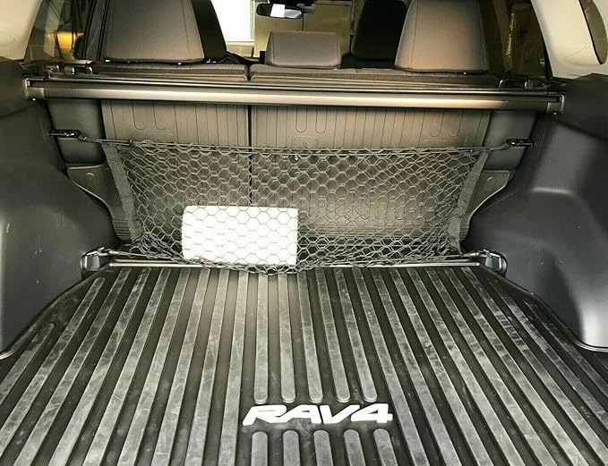 Rear Trunk Seats Organizer Cargo Net for Toyota RAV4 2019–2025 – Envelope Style Cargo Net for SUV – Premium Mesh Elastic Car Trunk Organizer Vehicle Carrier Storage – Compatible with RAV4
