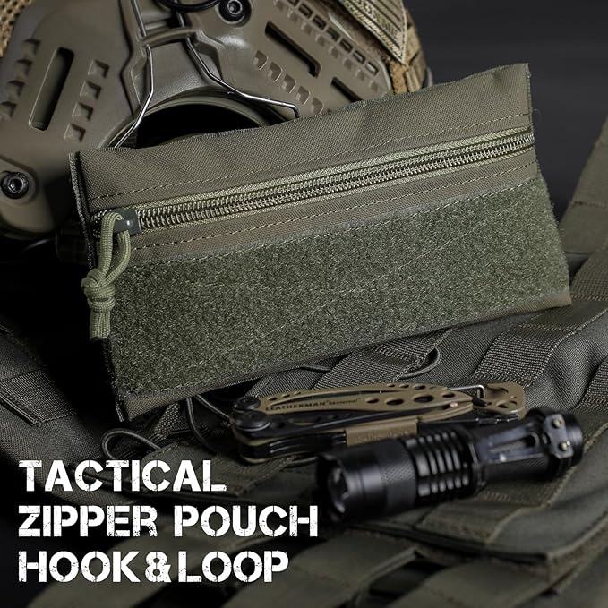 WYNEX Tactical Tool Zipper Pouch, Bag Insert EDC Organizer Utility Admin Storage Pocket Accessories Snack Pouch with Hook Backing for MK3 MK4 Chest Rig