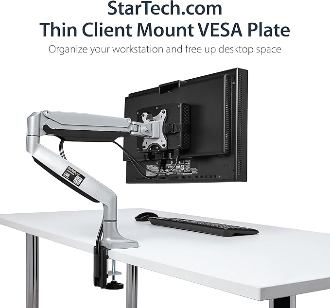 StarTech.com Thin Client Mount - Mini PC VESA Mount - Adjustable .7 to 2.8" - Under Desk Computer Mount - Mac Mini Monitor Mount (ACCSMNT)