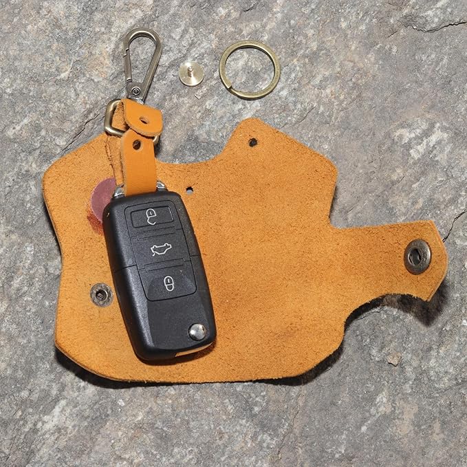 Handmade Leather Key Chain Holder, Leather key case for key storage Car Key Holder Home Door Key Bag