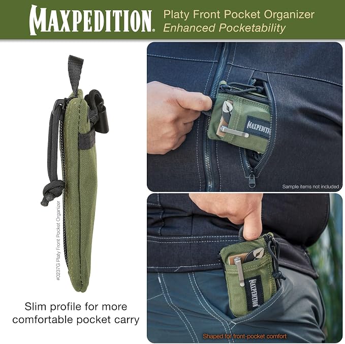 MAXPEDITION Platy Pocket Organizer, Durable EDC Tool Pouch for Men, Neck Wallet with Paracord Lanyard, Holds Flashlight, Multitool, Pen, Notebook